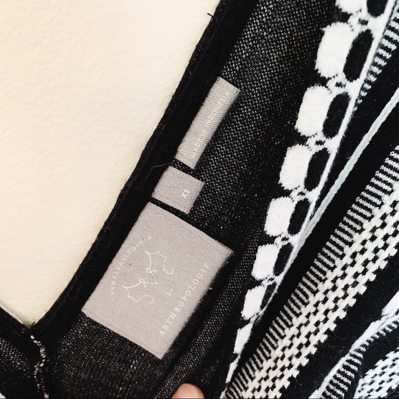 Anthropologie Vanessa Virginia Black White Upton Peplum Top - Picture 6 of 8